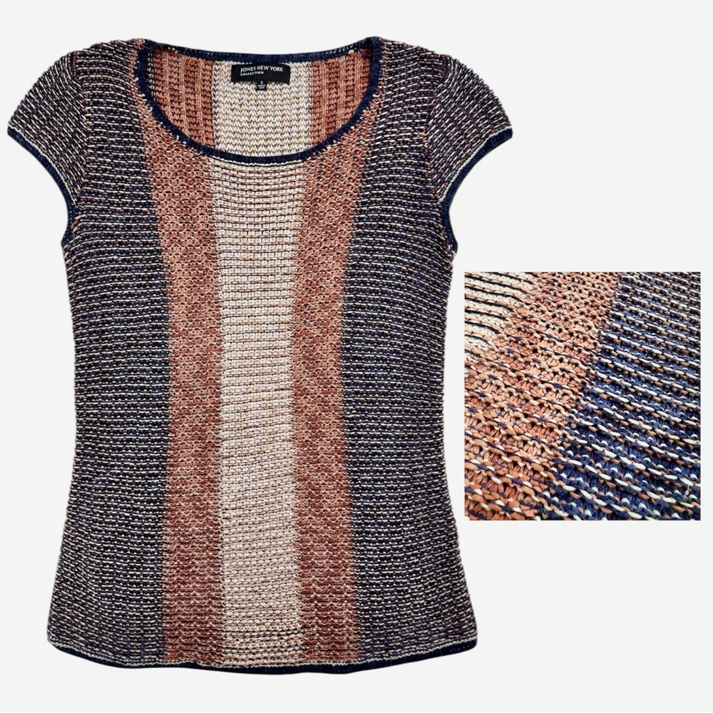 Y2K Jones NY Knit‎ Cap Sleeve Fitted Top Small